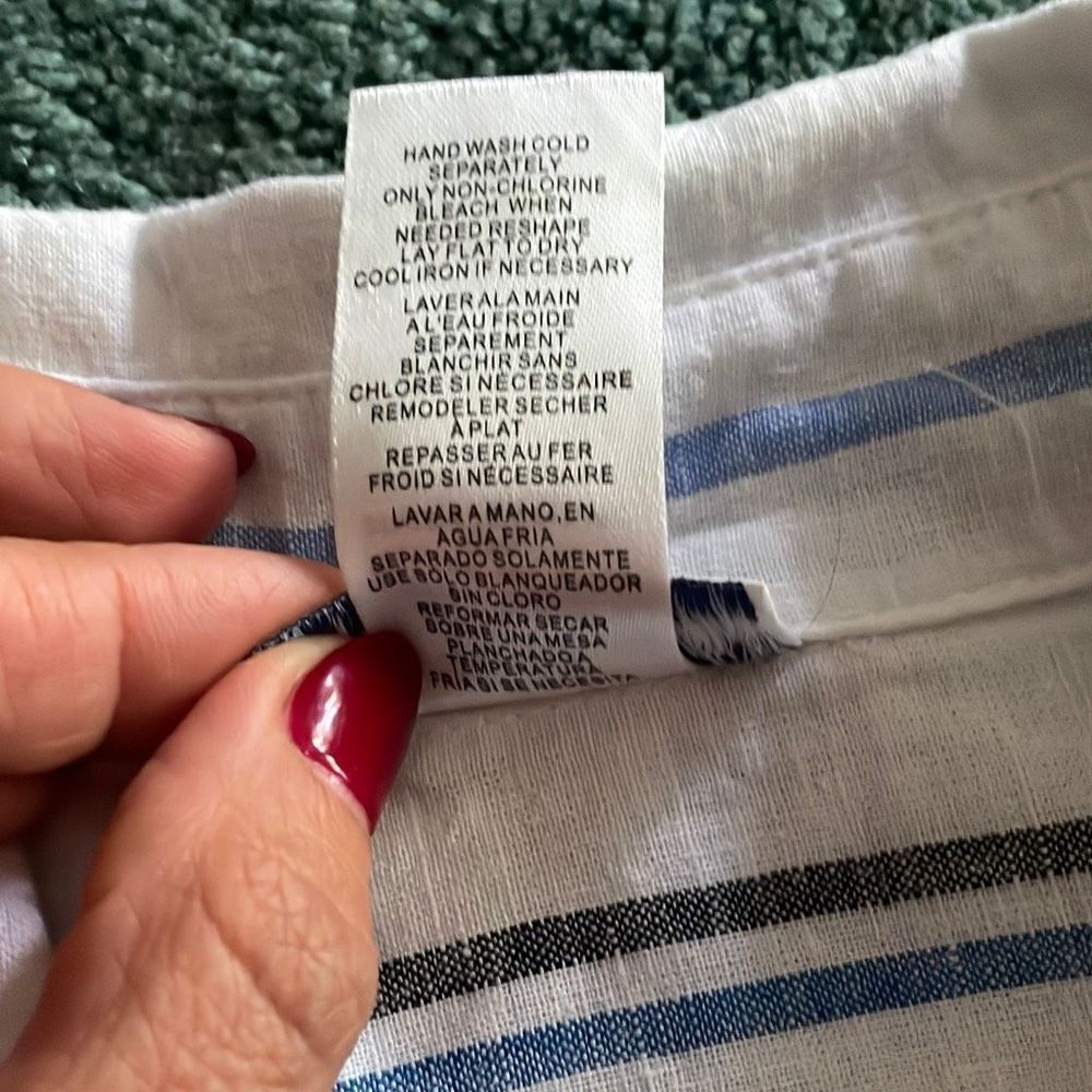 Button-Front Striped Linen Beachshirtszlarge - image 7